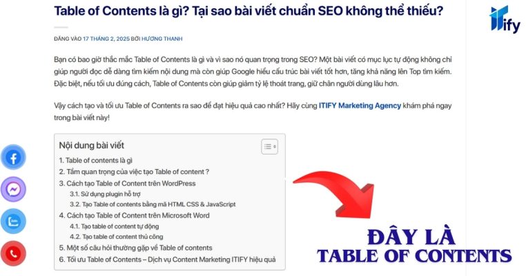 Table of Contents là gì? Bí kíp giảm tỷ lệ thoát trang hiệu quả