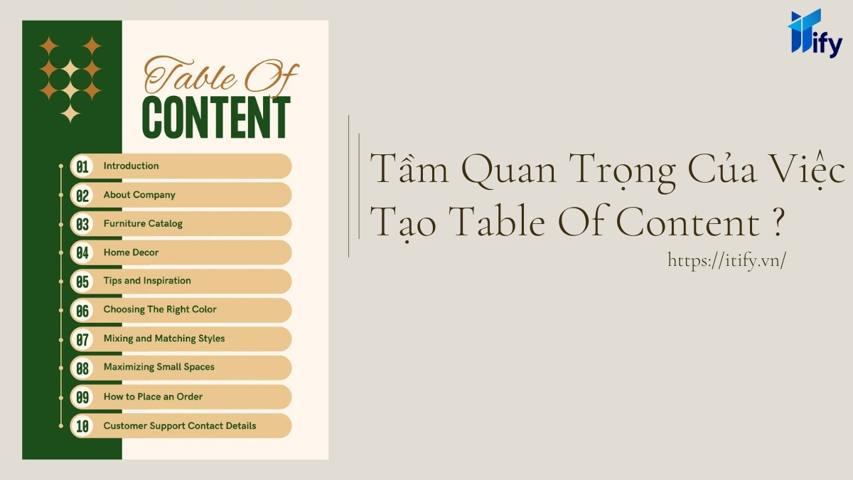 Tầm quan trọng của việc tạo Table of content 