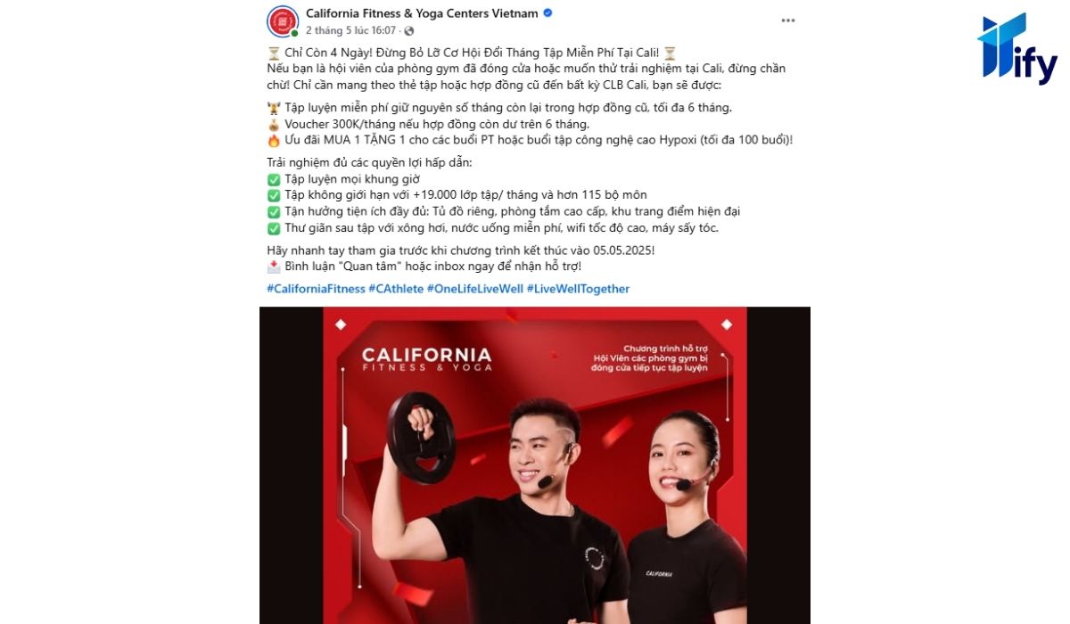 99+ Mẫu Content Khuyến Mãi Cực Hấp Dẫn Khách hàng Mẫu 2 – Ngành fitness/phòng gym