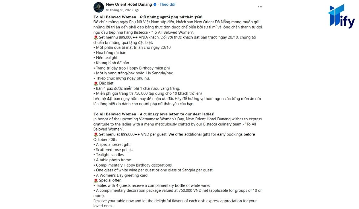 Top 6 Mẫu Content Khách Sạn Hay Nhất Đúng Xu Hướng Mẫu content khách sạn chiến dịch tri ân khách hàng